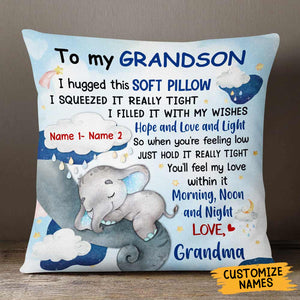 Elephant Grandma Or Mom To Grandson/Kids Hug This Pillow