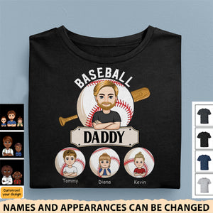 Baseball Dad And Kids - Personalized Apparel - Gift For Dad, Father, Daddy