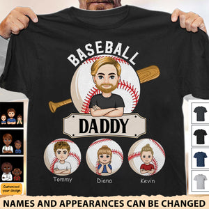 Baseball Dad And Kids - Personalized Apparel - Gift For Dad, Father, Daddy