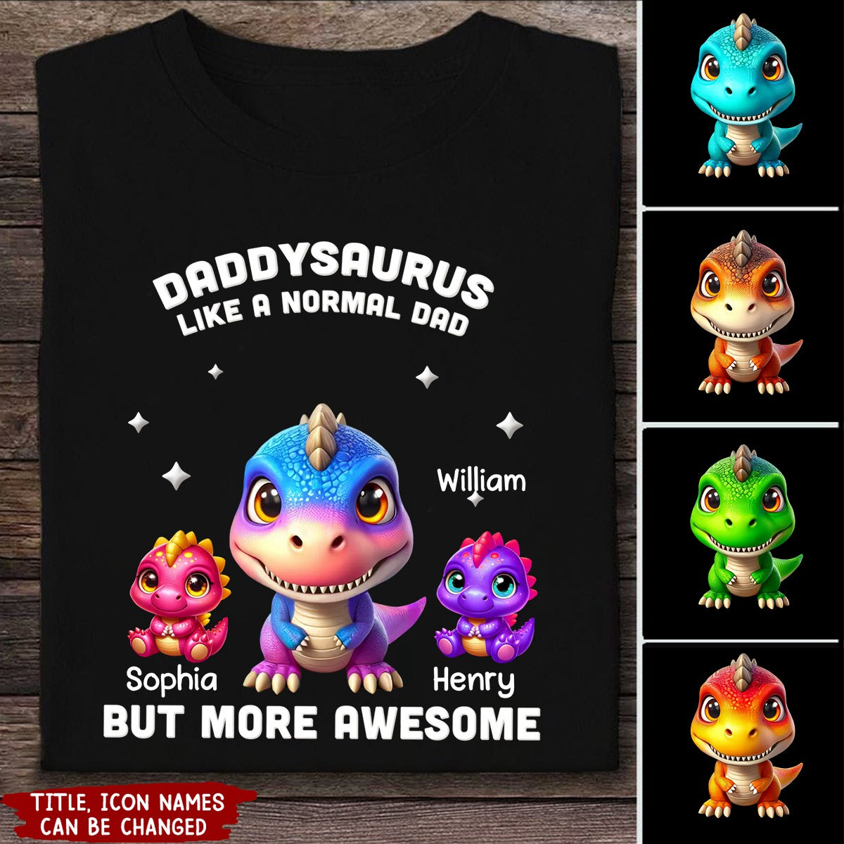 3D Dinosaurs Personalized Shirt, Father's Day Gift For Dad, For Grandpa