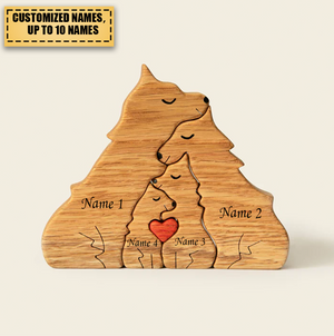 Wooden wolves family puzzle - Gift For Family