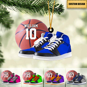 Personalized Basketball Acrylic Car / Christmas Ornament - Gift For Basketball Lovers