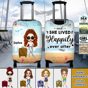 Personalized Just a Girl Who Loves Traveling Luggage Cover, Gift For Her,Gift For Woman