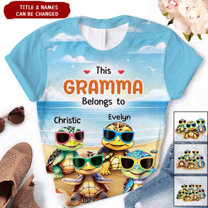 Personalized This Grandma Belongs To All-over Print T-shirt-Gift For Grandma