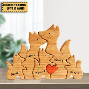 Wooden foxes family puzzle - Gift For Family