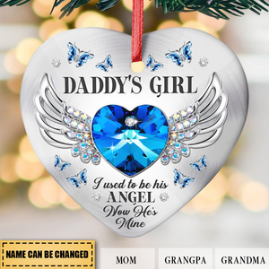 Personalized Memorial Christmas Acrylic Ornament - Whose Girl/Boy Heart