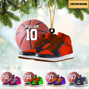 Personalized Basketball Acrylic Car / Christmas Ornament - Gift For Basketball Lovers