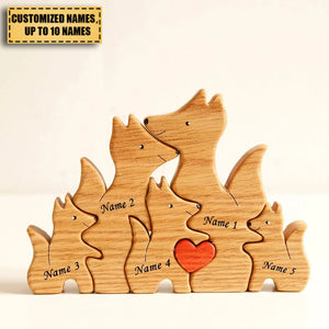 Wooden foxes family puzzle - Gift For Family