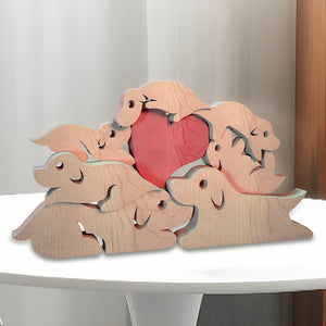 Dog Family Wooden Art Puzzle  - Gift For Family