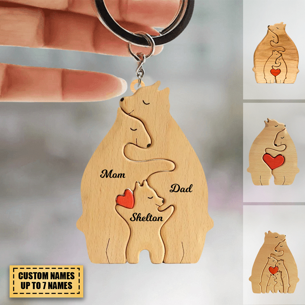 Bear Family Acrylic Keychain - Gift For Family