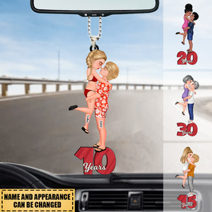 Personalized Doll Couple Kissing Hugging Car hanging Ornament - Gift For Couple.