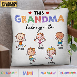 This Grandma Mom Belongs To Cute Kids Personalized Pillow