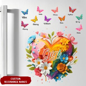 Personalized Decal Sweet Lovely Flowers Grandma Mama Butterfly Kids