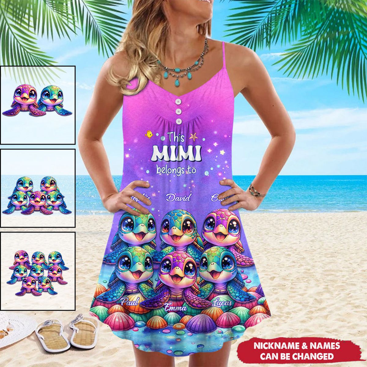 This Grandma belongs to Colorful Turtle Personalized Summer Dress