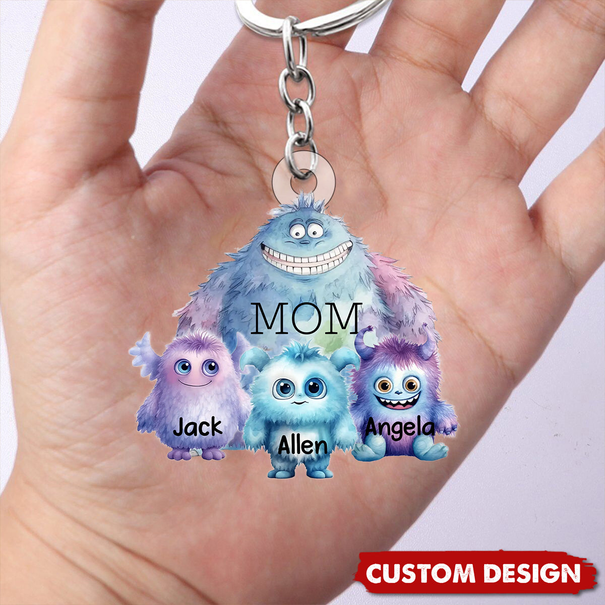 Personalized Keychain - Halloween Gift For Mom- Grandma Of The Little Monster