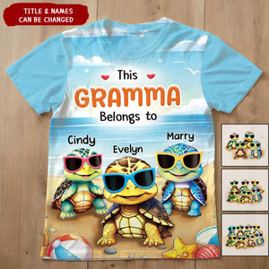 Personalized This Grandma Belongs To All-over Print T-shirt-Gift For Grandma