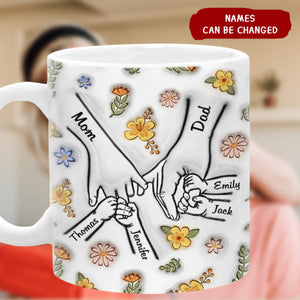 Personalized Family Custom 3D Inflated Effect Printed Mug-A Family Is A Round Of Love