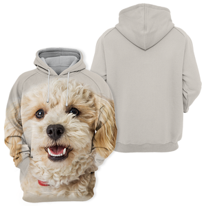 Unisex 3D Graphic Hoodies Animals Dogs White Mixed Breed Poodle Smile