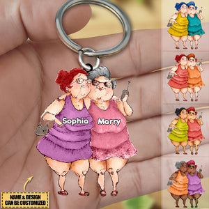 Personalized for Friends , Old Friends Sisters Acrylic Keychain