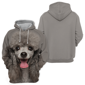 Unisex 3D Graphic Hoodies Animals Dogs Poodle Grey Happy