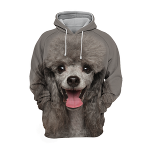 Unisex 3D Graphic Hoodies Animals Dogs Poodle Grey Happy