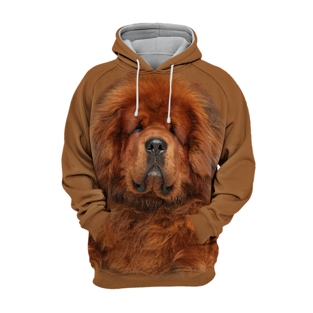 Unisex 3D Graphic Hoodies Animals Dogs Tibetan Mastiff Red