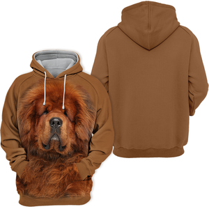 Unisex 3D Graphic Hoodies Animals Dogs Tibetan Mastiff Red
