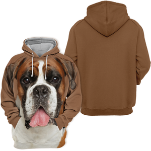 Unisex 3D Graphic Hoodies Animals Dogs German Boxer Happy