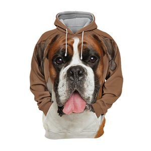 Unisex 3D Graphic Hoodies Animals Dogs German Boxer Happy