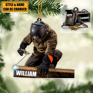 Welder Personalized Christmas Ornament - Welding Supplies