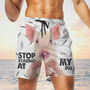Stop Staring At My Pig Men Shorts
