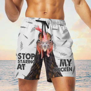 Stop Staring At My Chicken Men Shorts