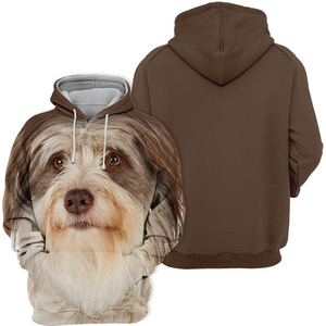 Unisex 3D Graphic Hoodies Animals Dogs Bearded Collie Dog Looking Up