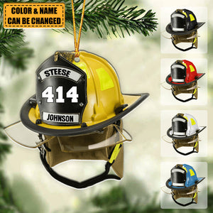 Firefighter Helmet - Personalized Christmas Ornament