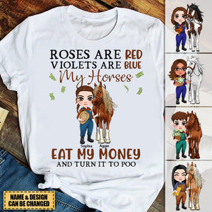 Roses Are Red Violets Are Blue My Horses, Bestfriend T-Shirt