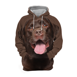Unisex 3D Graphic Hoodies Animals Dogs Labrador Chocolate Happy