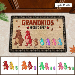 Bear Grandparents Grandkids Spoiled Here Personalized Doormat