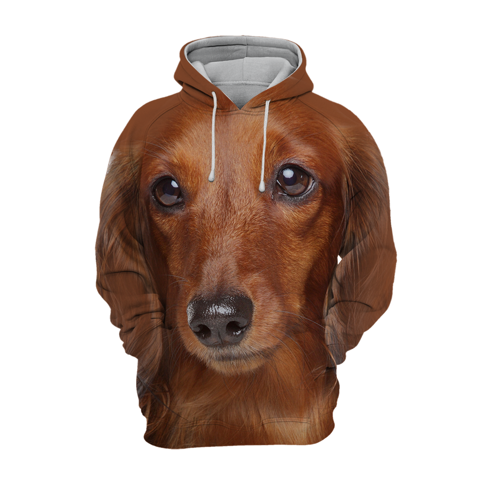 Unisex 3D Graphic Hoodies Animals Dogs Dachshund Sausage Dog Brown