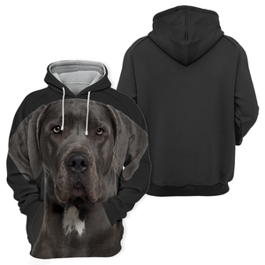 Unisex 3D Graphic Hoodies Animals Dogs Great Dane Black Quiet