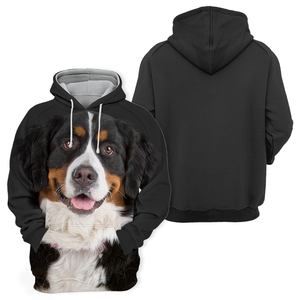 Unisex 3D Graphic Hoodies Animals Dogs Bernese Mountain Smile