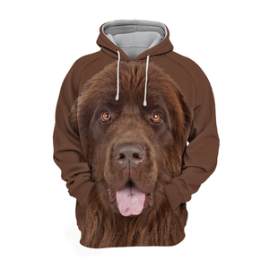 Unisex 3D Graphic Hoodies Animals Dogs Newfoundland Brown