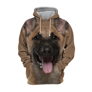 Unisex 3D Graphic Hoodies Animals Dogs Belgian Shepherd Malinois Happy