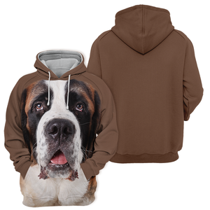 Unisex 3D Graphic Hoodies Animals Dogs Saint Bernard Adorable