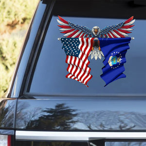 Air Force Flag and United States Flag Car Sticker