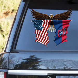 Airborne Flag nd Airborne Flag and United States Car Sticker