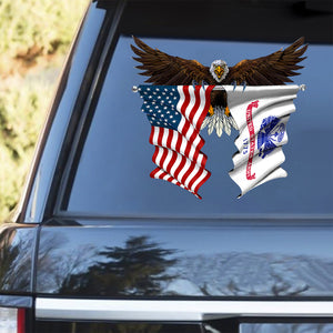 Army Flag and United States Flag Car Sticker