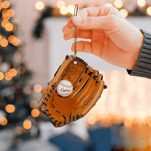 Baseball Glove Personalized Flat Ornament