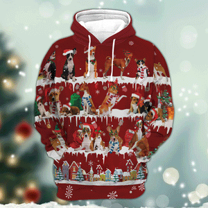 Basenji - Snow Christmas - 3D Hoodie