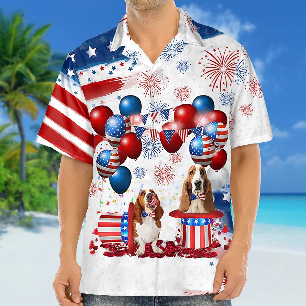 Basset Hound Independence Day Hawaiian Shirt