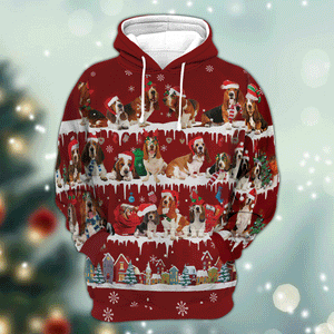 Basset Hound - Snow Christmas - 3D Hoodie